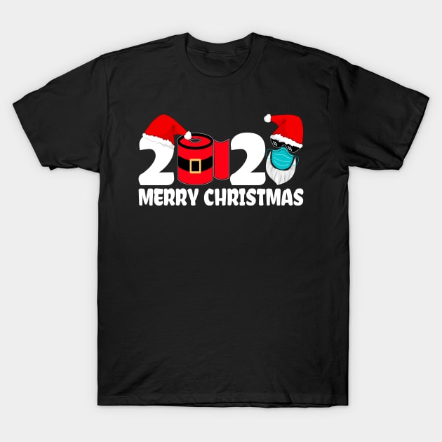 Merry Christmas 2020 Quarantine Xmas Santa Face Mask Gifts T-Shirt by Printofi.com